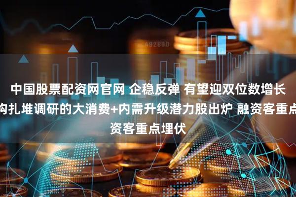 中国股票配资网官网 企稳反弹 有望迎双位数增长！机构扎堆调研的大消费+内需升级潜力股出炉 融资客重点埋伏